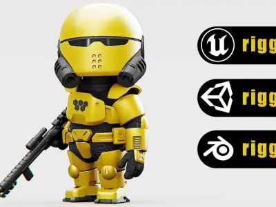 MARS COLONY TROOPER Rigged for Unreal Engine - Unity - MIXAMO  3D model