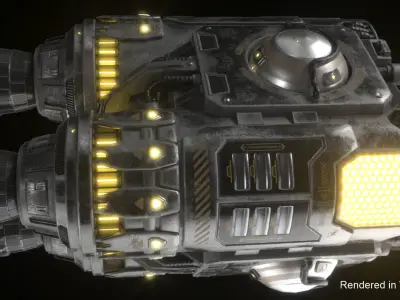 Triple Spaceship Fusion Thruster 3D model