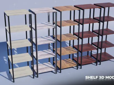 SHELF 3D MODEL SET Low-poly 3D model