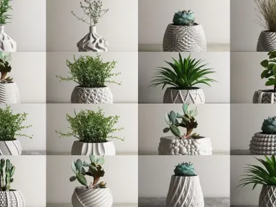 74 huge pot  vase collection 3d print model a01