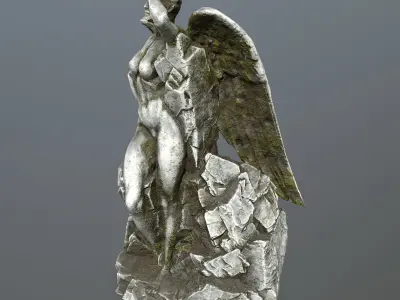 woman statue 1 Low-poly 3D model