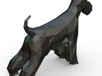Schnauzer dog  low poly 3D print model