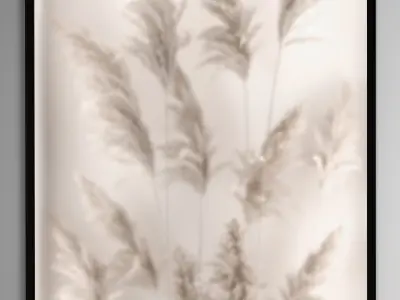 Vertical garden Of Dry Palm Leaves And Pampas Grass 3D model