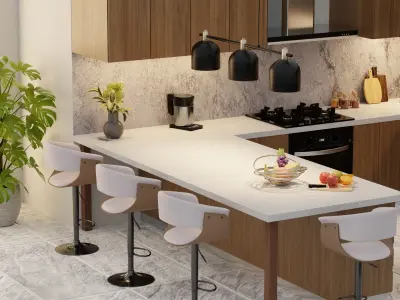 Kitchen isometric interior 3D model