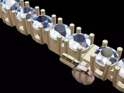 Diamond Tennis Bracelet 3MM Link 3D print model