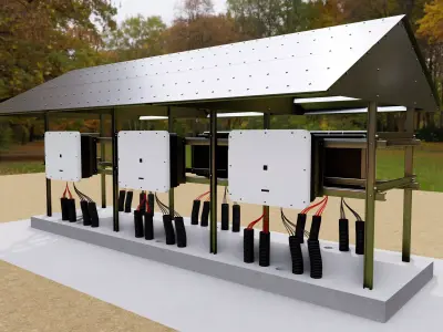 Central Inverter Connection - For 6 Inverters 3D model