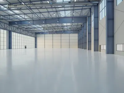 Airplane Hangar Interior 15 Low-poly 3D model