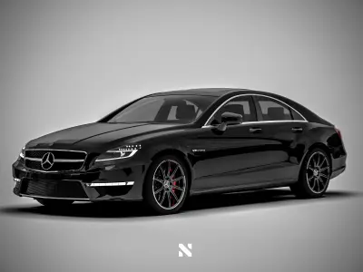 Mercedes CLS63 S AMG - 2014 Black Rigged 3D model