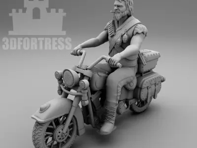 Biker with a shotgun 3D print model