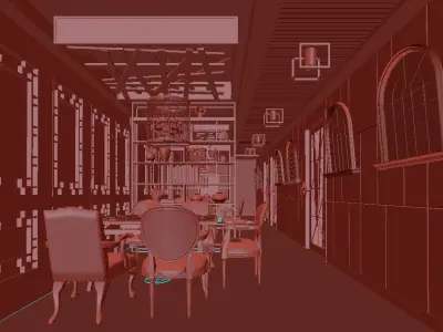 restaurant interior scenes 3D model