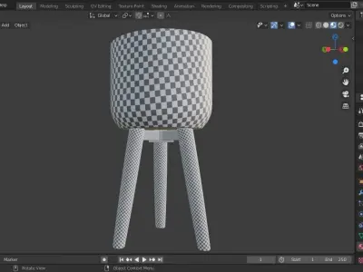 Concrete Pot 1 Free 3D model
