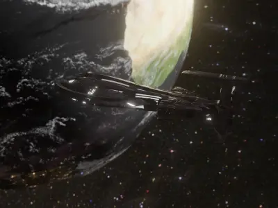 Sci Fi Spaceship Low-poly 3D model