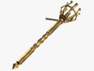 Torch golden sword 3D model