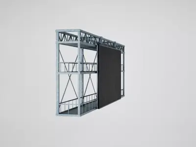 Scoreboard stadium led screen Low-poly 3D model