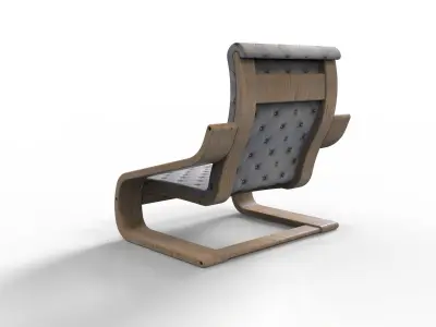 Simple Lounge Chair Low-poly 3D model