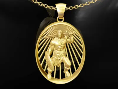 Conan statue sculpture pendant jewelry gold 3D print model