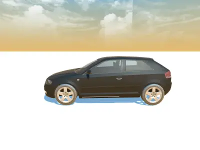 Audi A3 Optimized for games Low-poly 3D model