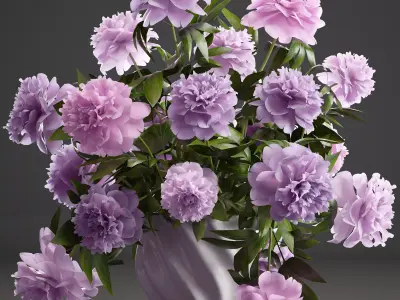 Bouquet lilac Peonies peony 3D model