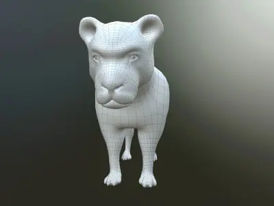 lion lowpoly Low-poly 3D model