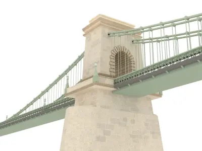 Chain Bridge Budapest Hungary Low-poly 3D model