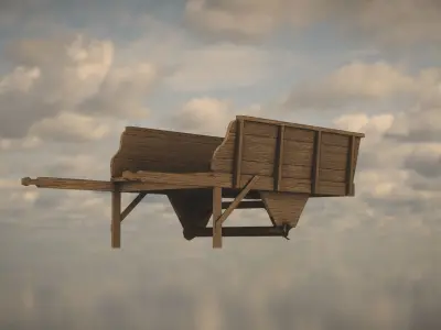 Western Wagon Low-poly 3D model