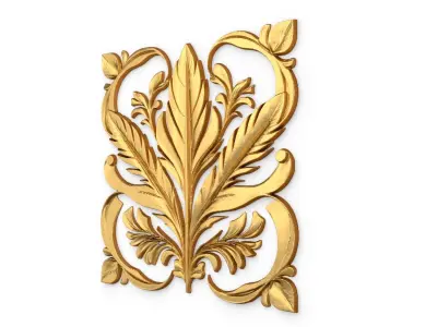 feather decor set wall mural 03 3D model