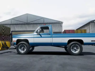 Snow plow generic pickup truck unity asset Low-poly 3D model