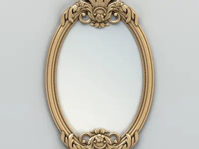 Oval mirror frame 002 3D model