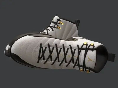 PBR Air Jordan 12-retro sneakers Royalty colorway Low-poly 3D model