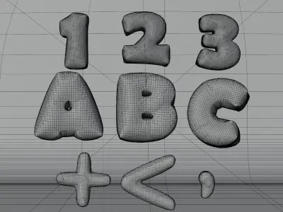 Ballons letters Symbols Numbers Pack 3D model