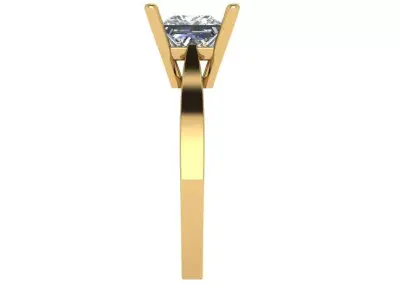 princess solitaire cathedral ring  3D print model