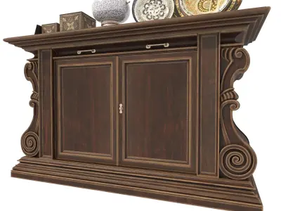 Classic European style Cabinet and Decoration 2 3D model