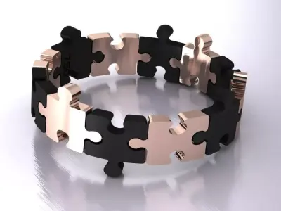 Puzzle ring 3D print model