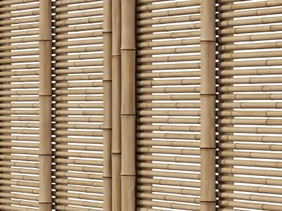 Bamboo branch wall panel 3D model