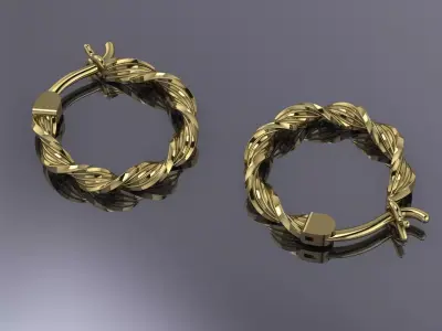 Jewelry Earrings Gold PK-54 3D print model