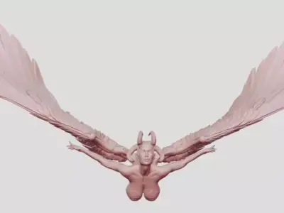 evil angel wall decoration 3D print model