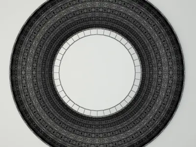 Silver Round Mirror 3D model