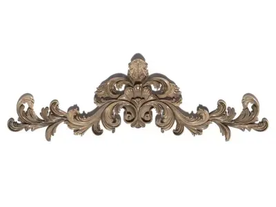 Cartouche-016 ornately carved wall bracket 3D model