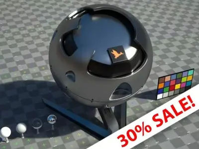  Dark Metal Material - VRay shader no textures Texture