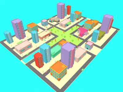 SimplePoly City Low-poly 3D model