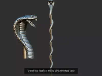 Animals heads Walking Stick Handle 3D Printable Model CNC 3D Model Collection