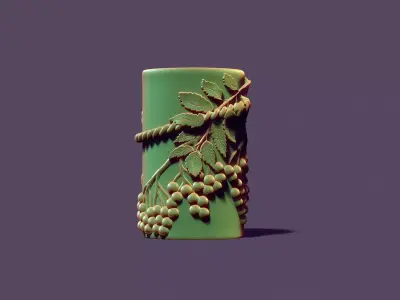 Autumn candle with mountain ash 3D print model