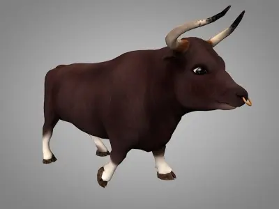 Bull or bizon Low-poly 3D model