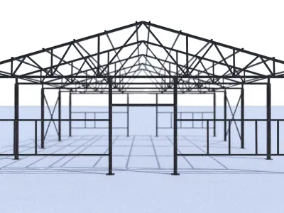 3D Model of Metal Structure Frame MK2 Low-poly 3D model