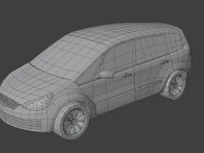 Minivan Car Generic Low-poly 3D model