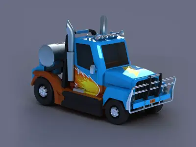  vehicle car truck emergency cartoon Van   low poly low-poly 3D model