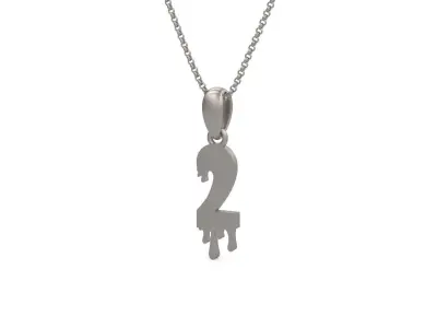 Model 1235 2 Bloody Terror Initial Number Pendant 3D print model