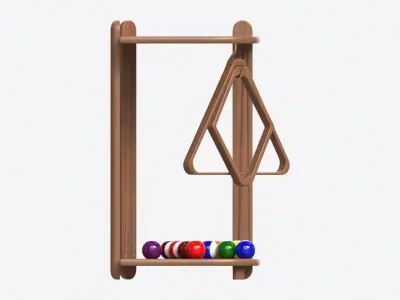 Billiard 10 Cue Corner Floor Rack Light 3D model
