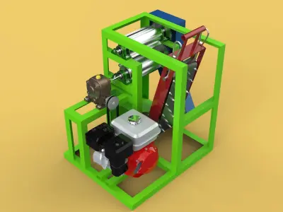 PEELER MACHINE COCONUT TOOL CONVEYOR CUTTING SHELLER SKIN FRUIT 3D model