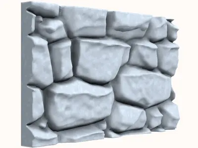Rough Hewn Stone Masonry Segment 3D model